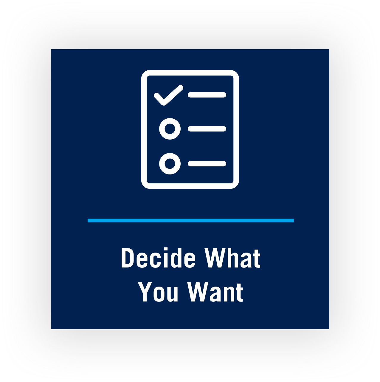 Decide what you want image
